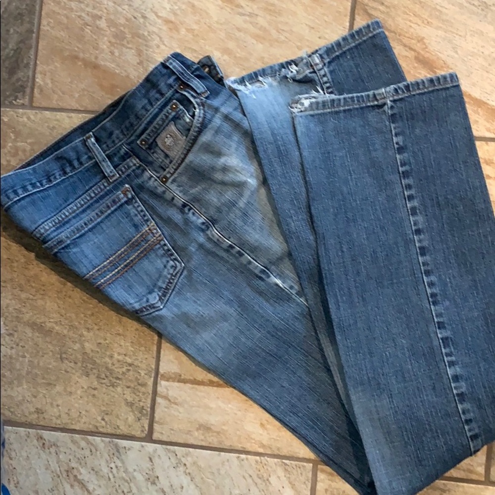 Cinch Silver Label stonewashed jeans damaged seams